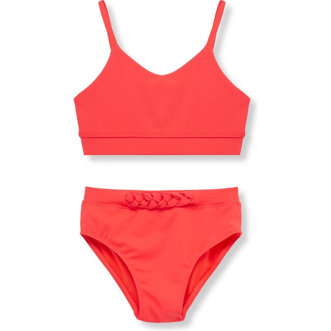 Braided Two-Piece Swimsuit, Neon Orange