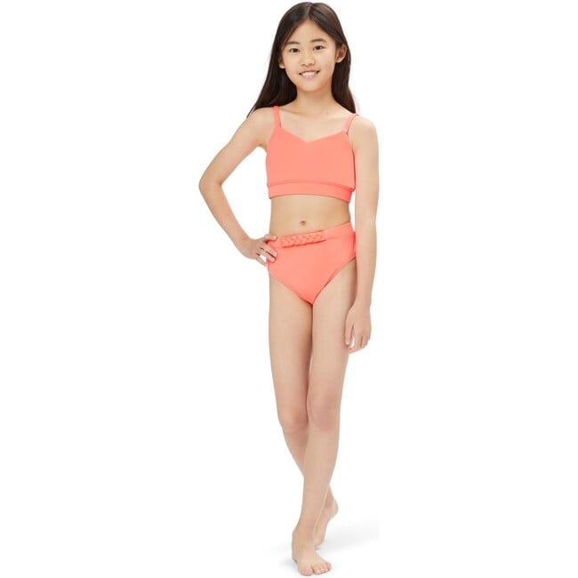 Braided Two-Piece Swimsuit, Neon Orange - Two Pieces - 2