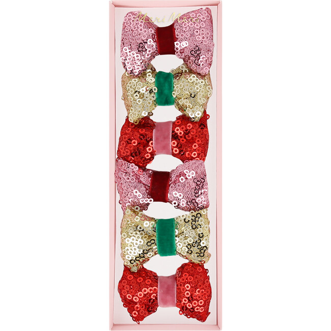 Sequin & Velvet Mini Bow Hairclips