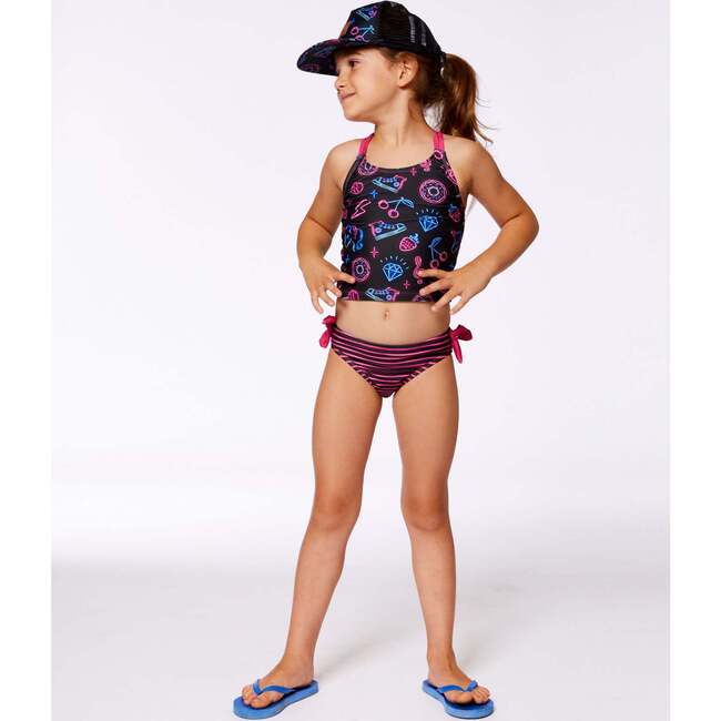 Two-Piece Swimsuit, Black And Blue And Pink Items - Two Pieces - 2