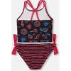 Two-Piece Swimsuit, Black And Blue And Pink Items - Two Pieces - 3