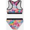 Two-Piece Racerback Swimsuit, Butterflies On Multicolored And Black Background - Two Pieces - 3