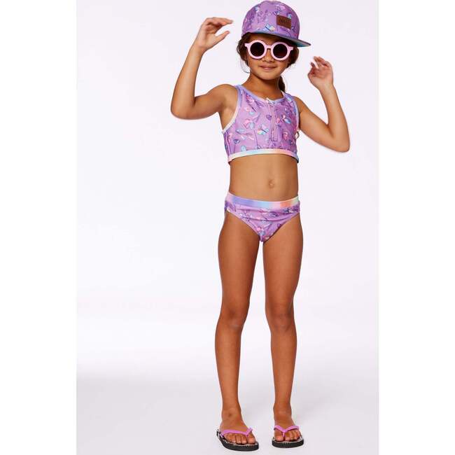 Two-Piece Swimsuit, Old Mauve And Multicolored Butterflies - Two Pieces - 3