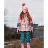 Two-Piece Mid-Season Outerwear Set, Sage, Pink, And Flowers On Beige - Raincoats - 2