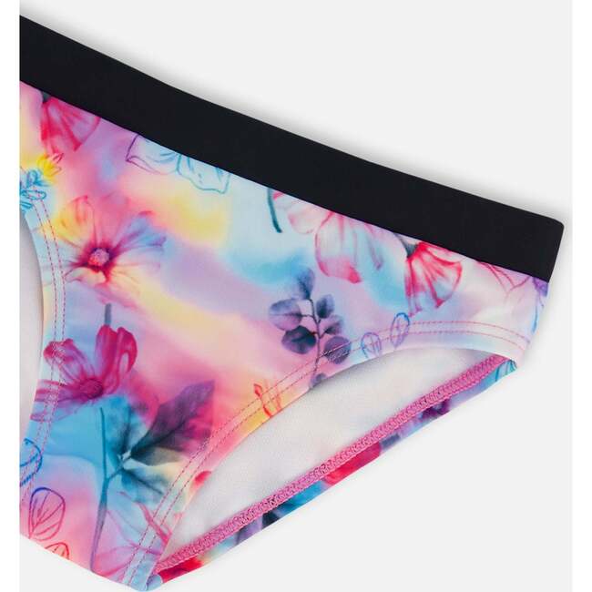 Two-Piece Racerback Swimsuit, Butterflies On Multicolored And Black Background - Two Pieces - 5