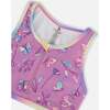 Two-Piece Swimsuit, Old Mauve And Multicolored Butterflies - Two Pieces - 5