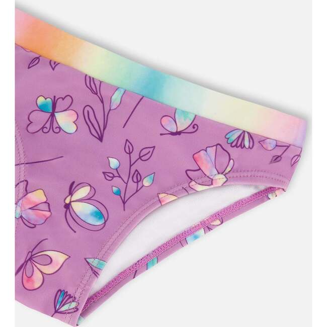 Two-Piece Swimsuit, Old Mauve And Multicolored Butterflies - Two Pieces - 6