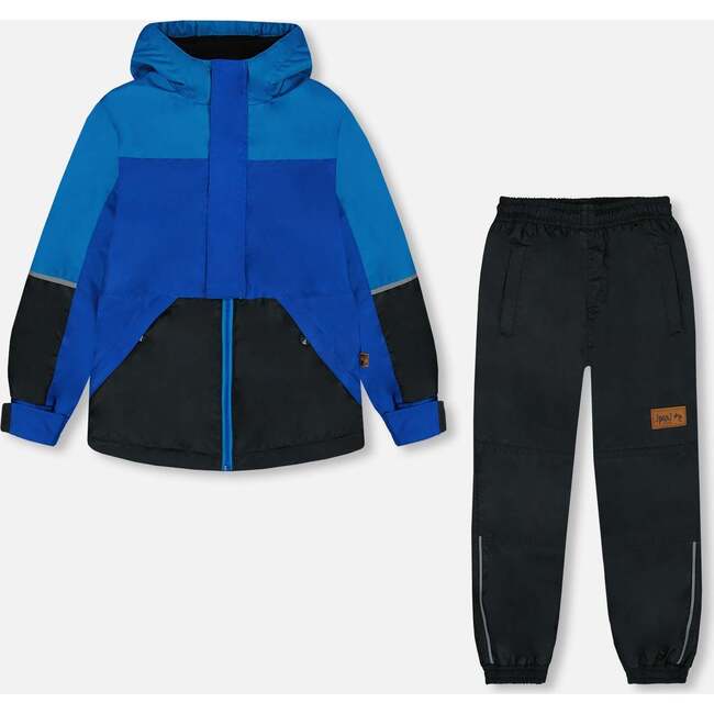 Two-Piece Mid-Season Outerwear Set, Royal Blue And Black