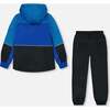 Two-Piece Mid-Season Outerwear Set, Royal Blue And Black - Raincoats - 3