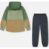 Two-Piece Mid-Season Outerwear Set, Pale Green, Sage, Tan, And Gray - Raincoats - 3