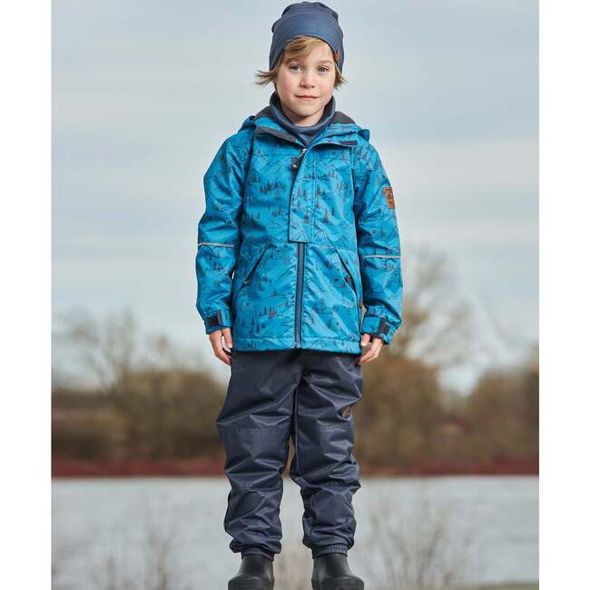 Two-Piece Mid-Season Outerwear Set, Blue And Gray - Raincoats - 2