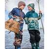 Two-Piece Mid-Season Outerwear Set, Forest Green With Black Pines - Raincoats - 4