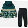 Two-Piece Mid-Season Outerwear Set, Forest Green With Black Pines - Raincoats - 6