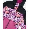 Two-Piece Mid-Season Outerwear Set, Black With Pink And Orange Flowers - Raincoats - 4