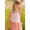 Tiered Peasant Dress, Peach Pink And Green - Dresses - 3