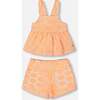 Terry Tank Top And Shorts Set, Vibrant Orange And White - Mixed Apparel Set - 1 - thumbnail