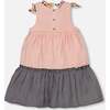 Tiered Dress With Bows, Pink And Black - Dresses - 4