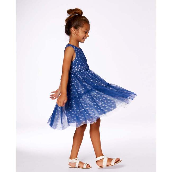 Tiered Dress, Bleu With Daisy Print - Dresses - 3