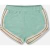 Terry Cloth Short, Turquoise And Beige - Shorts - 1 - thumbnail