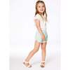 Terry Cloth Short, Turquoise And Beige - Shorts - 2