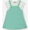 Terry Cloth Dress, Turquoise And Off-White - Dresses - 1 - thumbnail