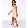 Terry Cloth Romper, Vibrant Orange, White, And Mauve - Rompers - 2