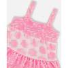 Terry Beach Dress, Vibrant Pink And White - Dresses - 6