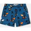 Swim Trunks, Orange Sloths On Navy Blue - Swim Trunks - 1 - thumbnail