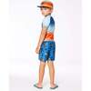 Swim Trunks, Orange Sloths On Navy Blue - Swim Trunks - 3