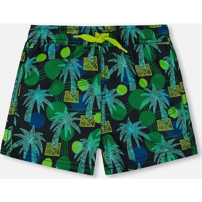 Swim Trunks, Green Jungle On Black
