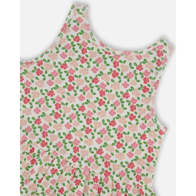 Tank Top With Flounce, Small Flowers On White Background - T-Shirts - 4