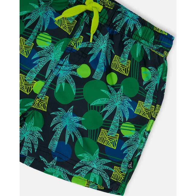 Swim Trunks, Green Jungle On Black - Swim Trunks - 5