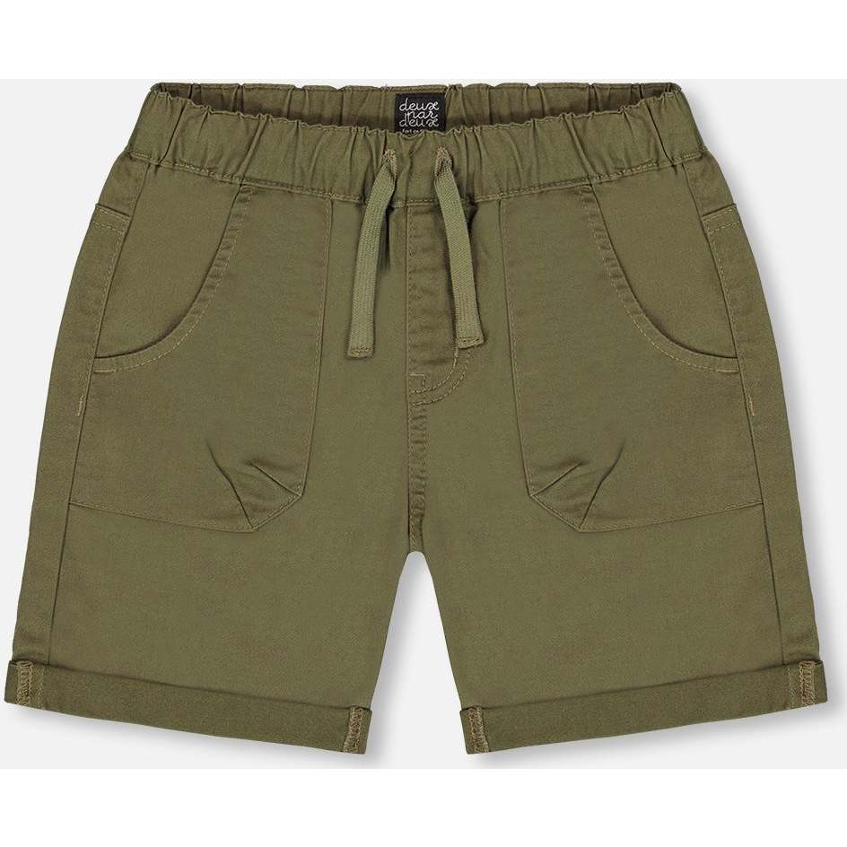 Stretch Twill Short, Dark Olive Green - Shorts - 1