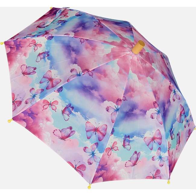 Umbrella, Butterflies On Multicolored Background