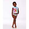 Two-Piece Swimsuit, Turquoise And Pink Flowers - Two Pieces - 3