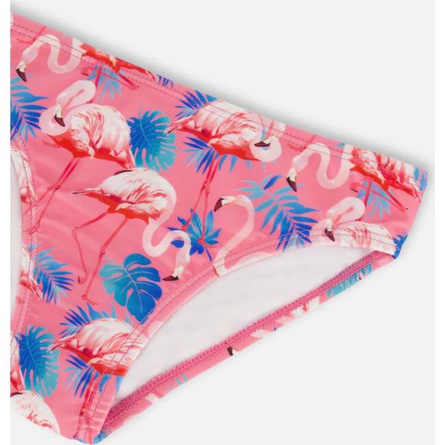 Two-Piece Swimsuit With Frills, Candy Pink And Pink Flamingo - Two Pieces - 5