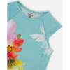 Two-Piece Swimsuit, Turquoise And Pink Flowers - Two Pieces - 5