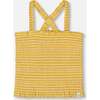 Smocked Tank Top, Pale Yellow And White - T-Shirts - 1 - thumbnail