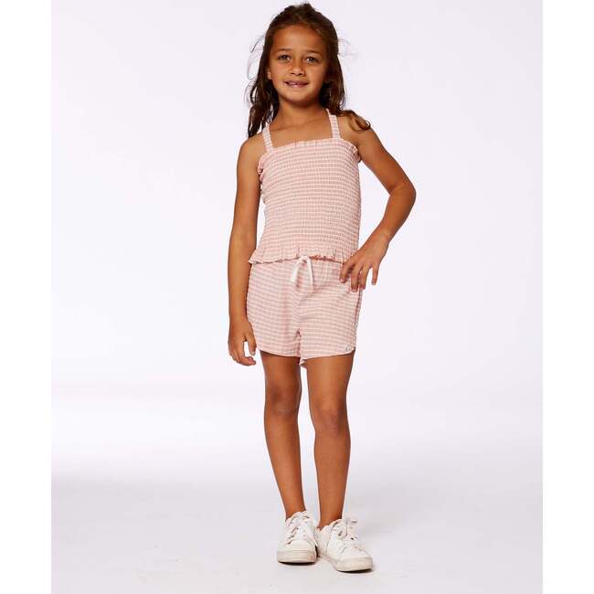 Smocked Tank Top, Light Old Pink - T-Shirts - 2