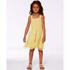 Smocked Organic Cotton Dress With Mesh Frill, Yellow - Dresses - 2