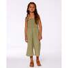 Smocked Crinkle Jersey Jumpsuit, Olive Green - Rompers - 4