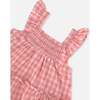 Smocked Layered Dress With Frill Sleeve, Checked Pink - Dresses - 5