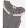 Sleeveless Top With Front Tie, Black And Sparkling Pink - T-Shirts - 5