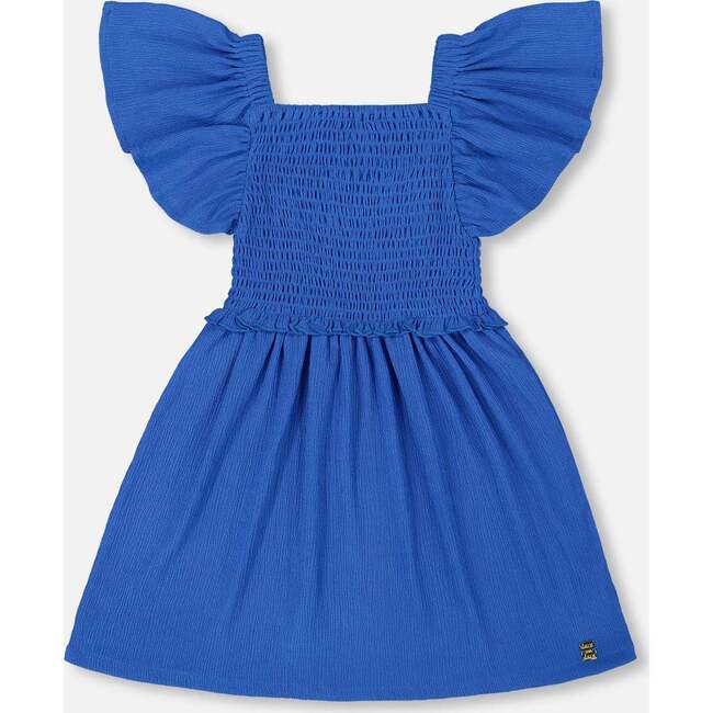 Textured Smocked Dress, Royal Blue