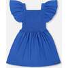 Textured Smocked Dress, Royal Blue - Dresses - 1 - thumbnail