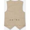 Sleeveless Vest, Light Taupe - Vests - 4