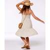 Sleeveless Linen Dress, White And Sage Striped - Dresses - 3