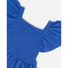 Textured Smocked Dress, Royal Blue - Dresses - 4