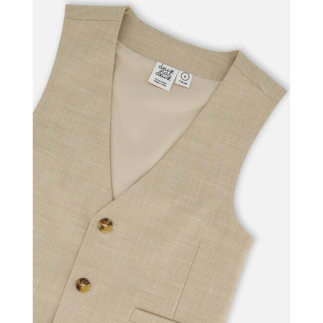 Sleeveless Vest, Light Taupe - Vests - 5