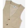 Sleeveless Vest, Light Taupe - Vests - 5